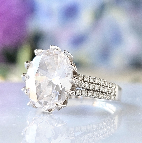 Oval Gemstone Ring, 925 Sterling Silver, Vintage Charmed Aroma - Picture 5 of 8